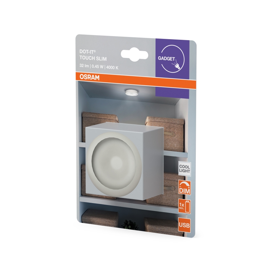 Osram - himmennettävä LED-opastusvalaisin DOT-IT LED/0,45W/5V 500 mAh valkoinen