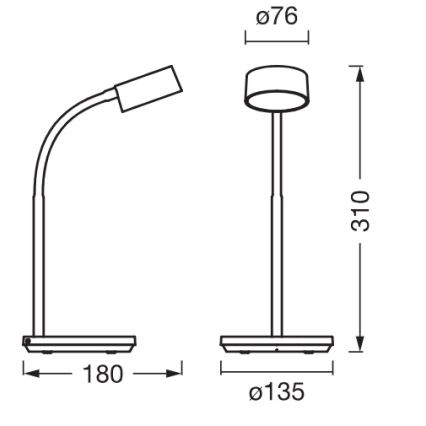 Osram - himmennettävä LED-pöytävalaisin OFFICE LINE LED/4,8W/230V 3000/4000/6500K valkoinen