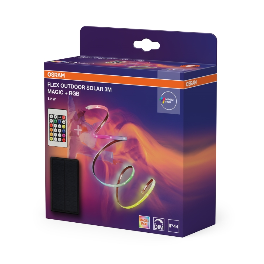 Osram - LED RGBW himmennettävä aurinkokäyttöinen nauha FLEX MAGIC 3m LED/1,2W/3,7V 2000 mAh IP44 + kaukosäädin