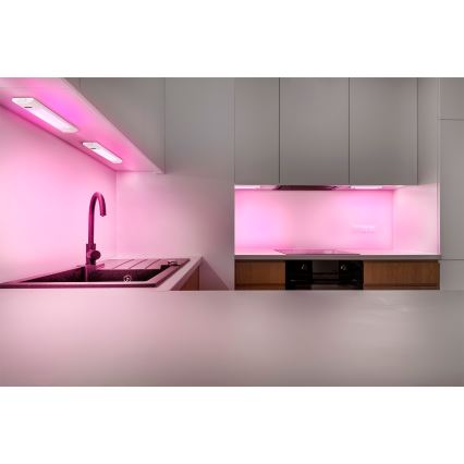 Osram - RGBW-LED-himmennettävä alakaappivalaisin liiketunnistimella LINEAR EDGE LED/4W/230V 30 cm valkoinen + kaukosäädin