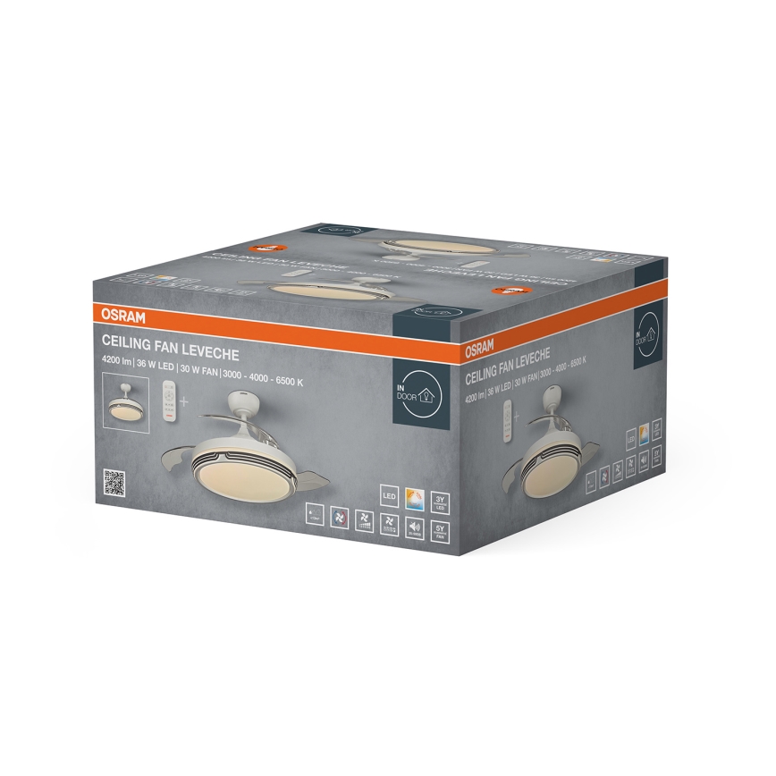 Osram - himmennettävä LED-kattovalaisin tuulettimella LEVECHE LED/36W/230V 3000/4000/6500K + kaukosäädin