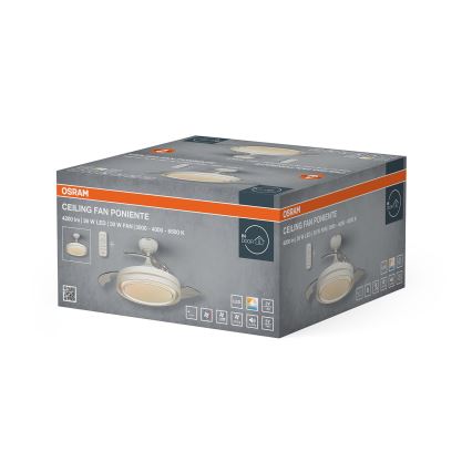 Osram - himmennettävä LED-kattovalaisin tuulettimella PONIENTE LED/36W/230V 3000/4000/6500K + kaukosäädin