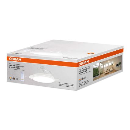 Osram - Himmennettävä LED-valaisin tuulettimella WING LED/36W/230V 3000/4000/6000K + kaukosäädin