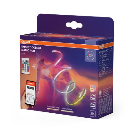 Osram - Himennettävä RGB-LED-valonauha SMART+ MAGIC 3m LED/22W/230V Wi-Fi + kaukosäädin