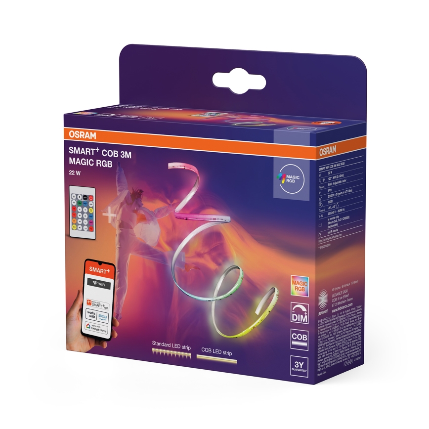 Osram - Himennettävä RGB-LED-valonauha SMART+ MAGIC 3m LED/22W/230V Wi-Fi + kaukosäädin