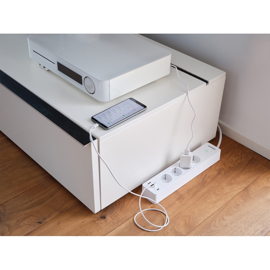 Osram - Jatkojohto SMART+ 4Z tyyppi F + 2xUSB-A + 2xUSB-C Wi-Fi