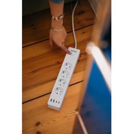 Osram - Jatkojohto SMART+ 4Z tyyppi F + 2xUSB-A + 2xUSB-C Wi-Fi