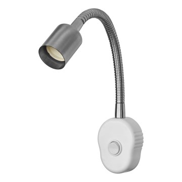 Osram - Joustava seinävalaisin PLUG TUBE FLEX 1xGU10/5W/230V mattakromi/valkoinen