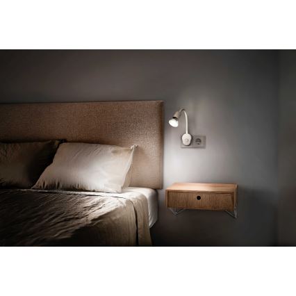 Osram - Joustava seinävalaisin PLUG TUBE FLEX 1xGU10/5W/230V valkoinen