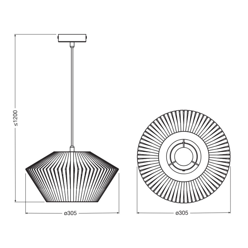 Osram - Kaapelikiinnitteinen riippuvalaisin DECOR STRIPES 1xE27/10W/230V, halkaisija 30,5 cm, beige