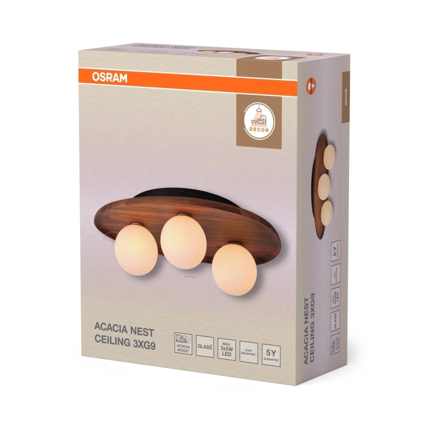 Osram - Kattovalaisin ACACIA NEST 3xG9/5W/230V akasia