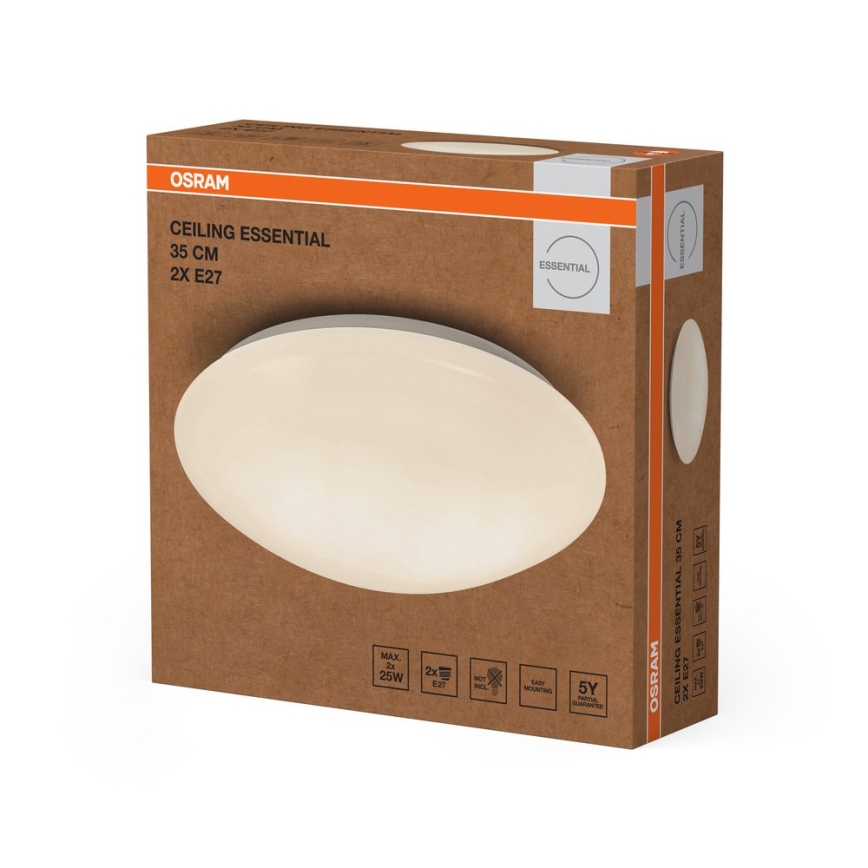Osram - Kattovalaisin CEILING ESSENTIAL 2xE27/25W/230V Ø 35 cm valkoinen