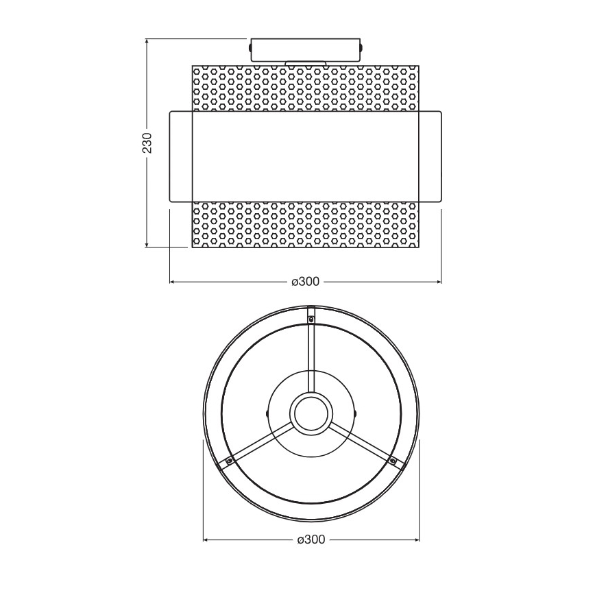 Osram - Kattovalaisin DECOR HORNET 1xE27/10W/230V Ø 30 cm musta/kulta