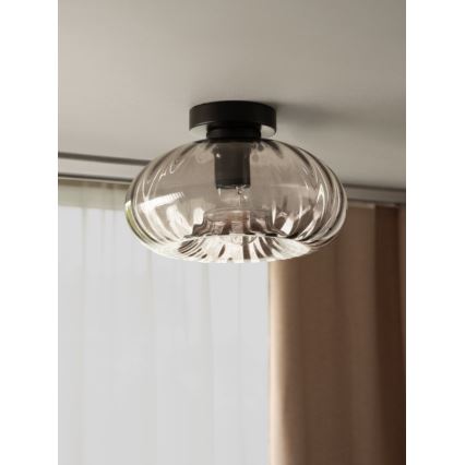 Osram - Kattovalaisin DECOR SMOKE 1xE27/12W/230V halkaisija 28 cm musta/savunharmaa