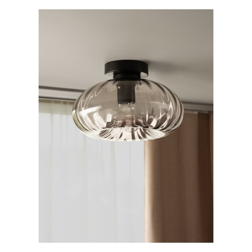 Osram - Kattovalaisin DECOR SMOKE 1xE27/12W/230V halkaisija 28 cm musta/savunharmaa