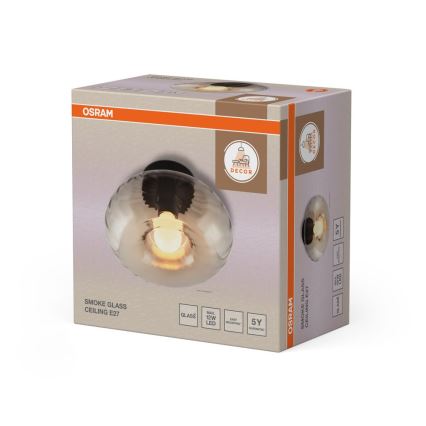 Osram - Kattovalaisin DECOR SMOKE 1xE27/12W/230V halkaisija 28 cm musta/savunharmaa