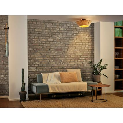 Osram - Kattovalaisin DECOR STRIPES 1xE27/10W/230V Ø 40,5 cm beige