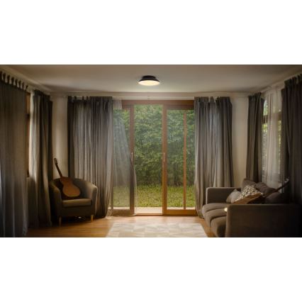 Osram - Kattovalaisin ORBIS MILAN 2xE27/10W/230V halkaisija 30,5 cm musta