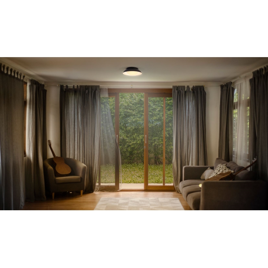 Osram - Kattovalaisin ORBIS MILAN 2xE27/10W/230V halkaisija 30,5 cm musta