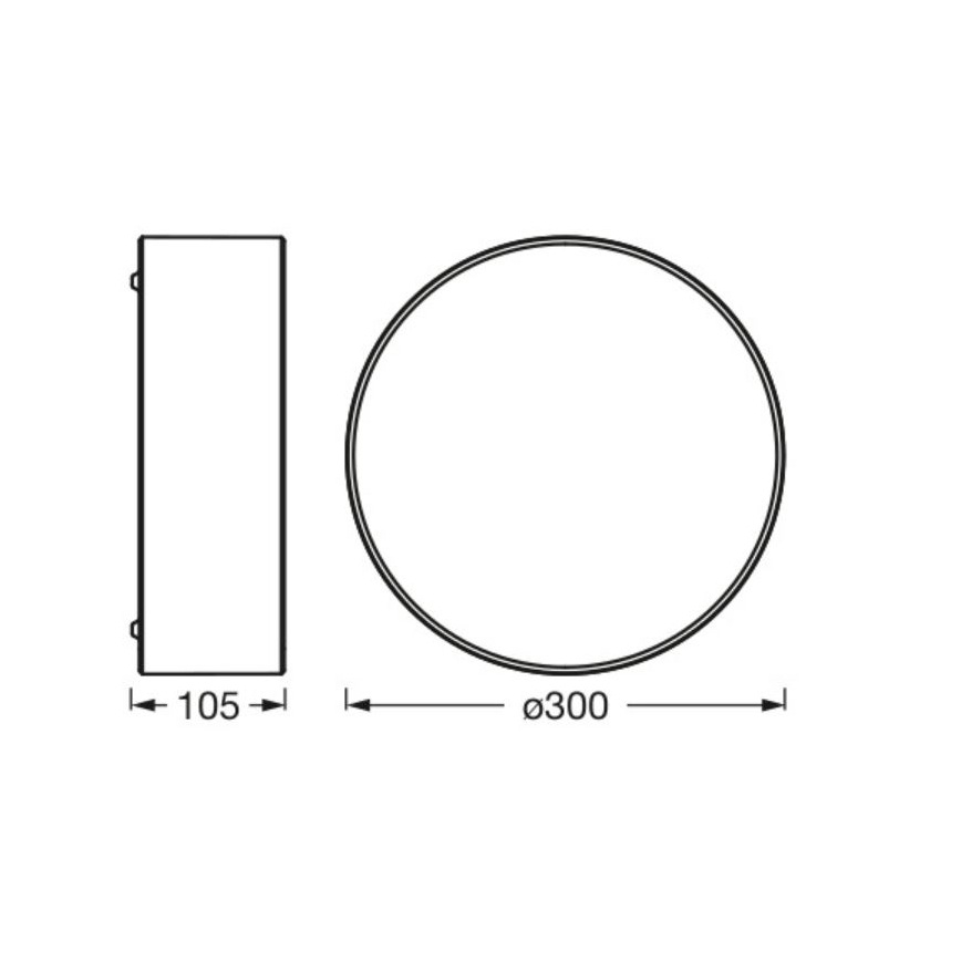 Osram - Kattovalaisin ORBIS PARIS 1xE27/25W/230V Ø 30 cm musta