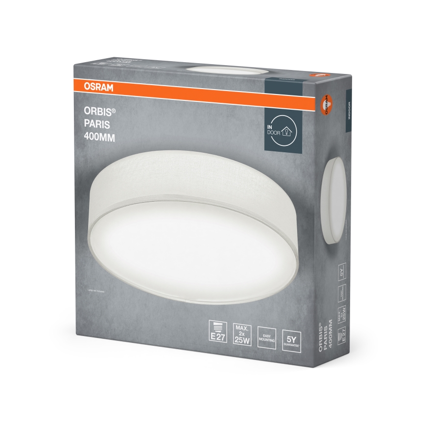 Osram - Kattovalaisin ORBIS PARIS 2xE27/25W/230V, halkaisija 40 cm, valkoinen