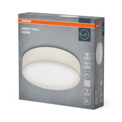 Osram - Kattovalaisin ORBIS PARIS 3xE27/25W/230V Ø 48 cm kermanvärinen