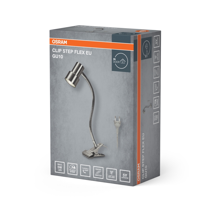 Osram - Klipsivalaisin CLIP STEP FLEX 1xGU10/5W/230V mattakromi