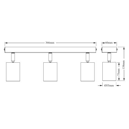 Osram - Kohdevalaisin ELEMENTAL 3xGU10/6W/230V