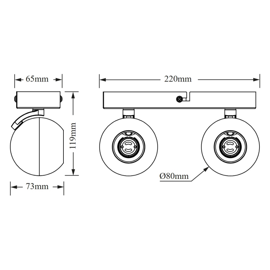 Osram - Kohdevalaisin SPOT SPHERAL 2xGU10/6W/230V musta
