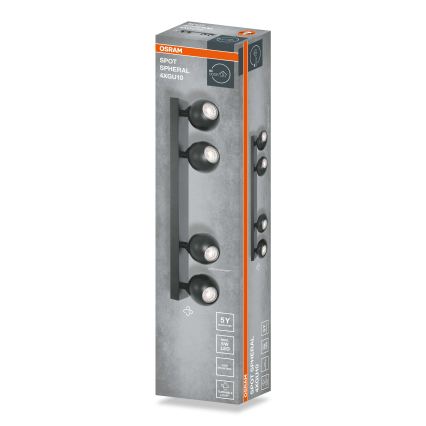 Osram - Kohdevalaisin SPOT SPHERAL 4xGU10/6W/230V musta
