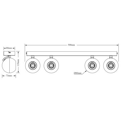 Osram - Kohdevalaisin SPOT SPHERAL 4xGU10/6W/230V valkoinen