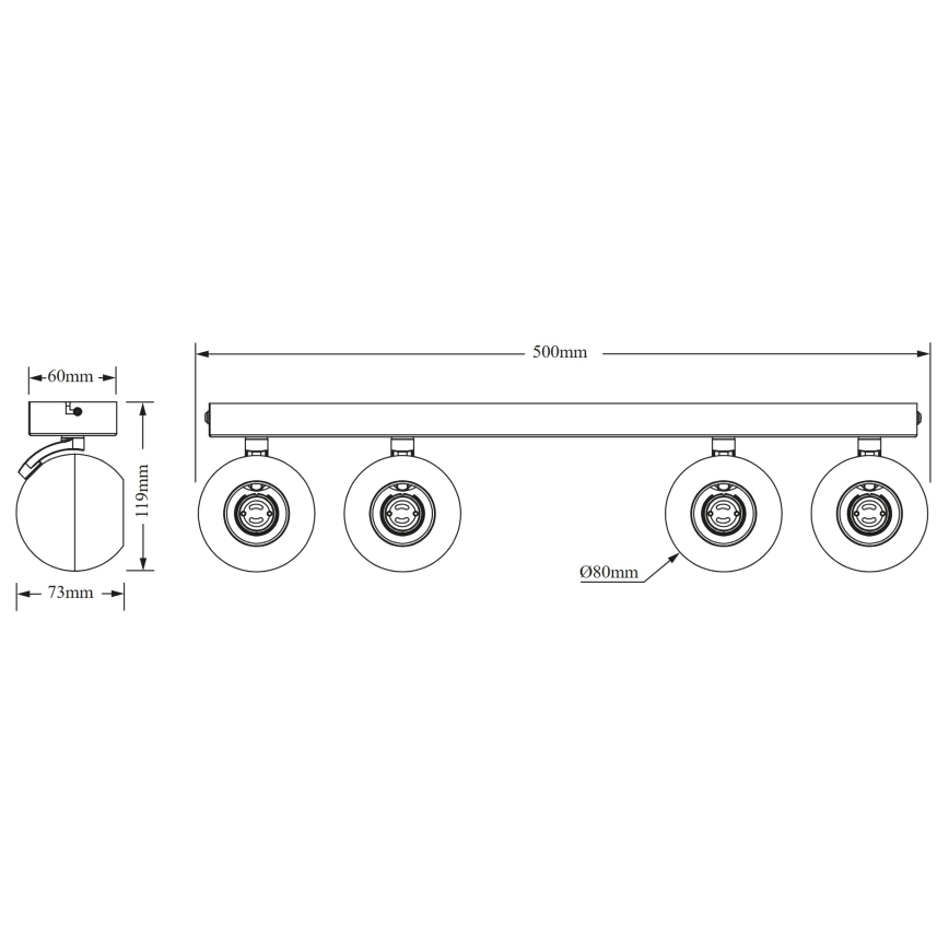 Osram - Kohdevalaisin SPOT SPHERAL 4xGU10/6W/230V valkoinen