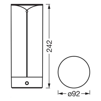 Osram - himmennettävä kosketusohjattu ulkokäyttöinen pöytälamppu ENDURA STYLE LED/1,5W/5V 2500 mAh USB IP54 antrasiitti