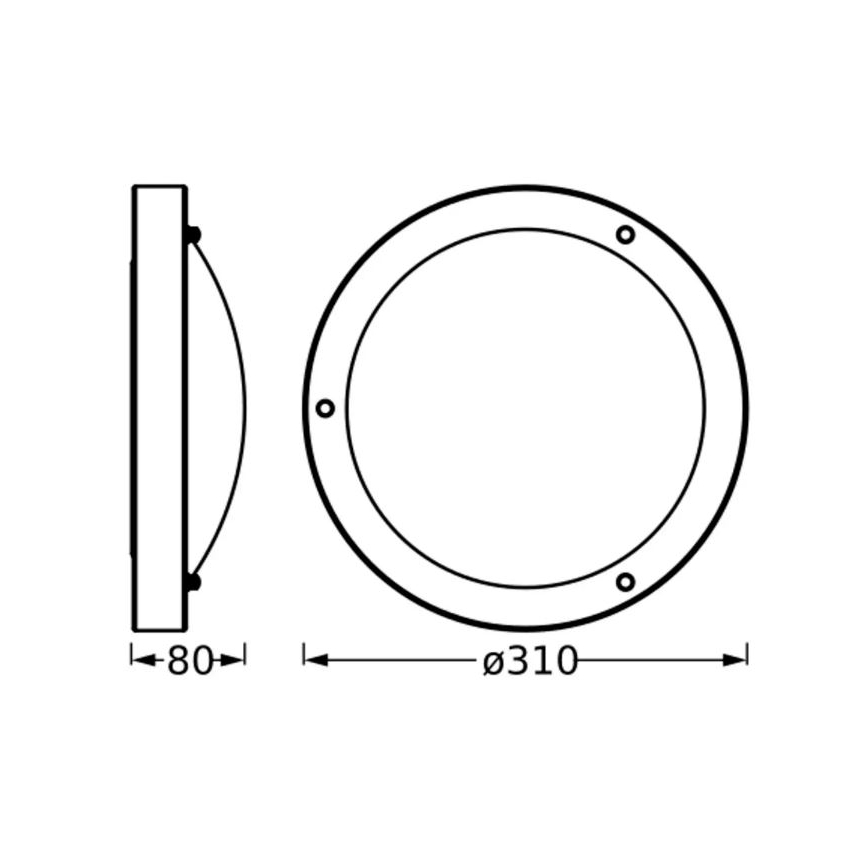 Osram - Kylpyhuoneen kattovalaisin BATHROOM CLASSIC 1xE27/15W/230V Ø 31 cm IP44
