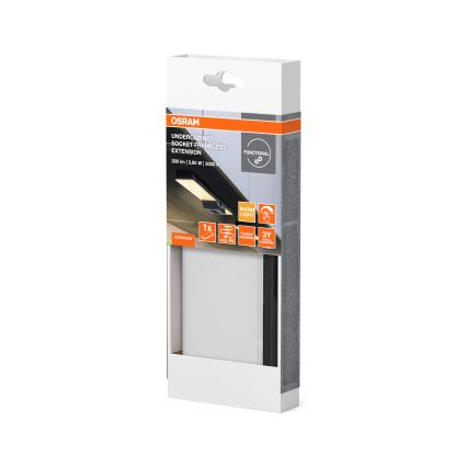 Osram - Laajennussarja LED-alakaappivalaisimelle UNDERCABINET LED/3,85W/36V 3000K 8,1x17,9 cm musta