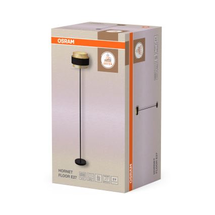 Osram - Lattiavalaisin DECOR HORNET 1xE27/10W/230V musta/kultainen