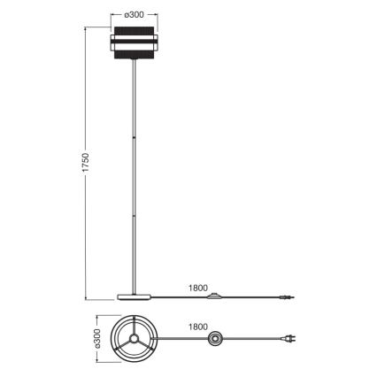 Osram - Lattiavalaisin DECOR HORNET 1xE27/10W/230V musta/kultainen