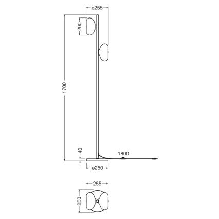 Osram - Lattiavalaisin DECOR SMOKE 2xE14/12W/230V musta/savunharmaa