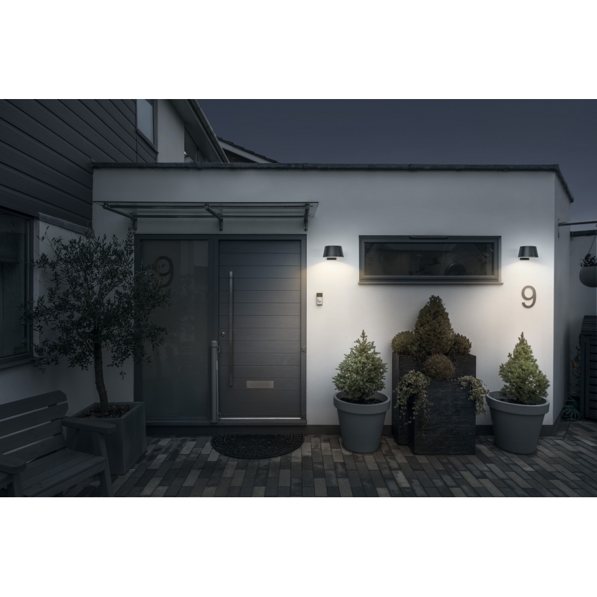 Osram - LED-aurinkoseinävalaisin anturilla ENDURA STYLE LED/10,1W/4,2V 2000 mAh IP54 antrasiitti