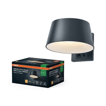 Osram - LED-aurinkoseinävalaisin anturilla ENDURA STYLE LED/10,1W/4,2V 2000 mAh IP54 antrasiitti
