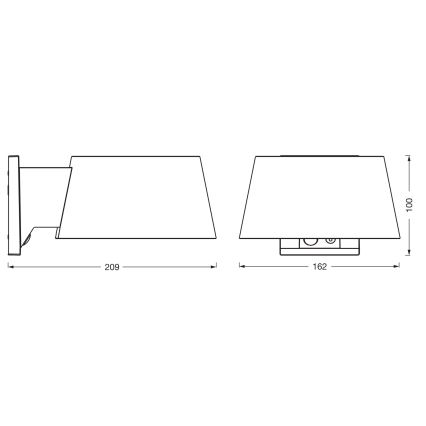 Osram - LED-aurinkoseinävalaisin anturilla ENDURA STYLE LED/10,1W/4,2V 2000 mAh IP54 antrasiitti