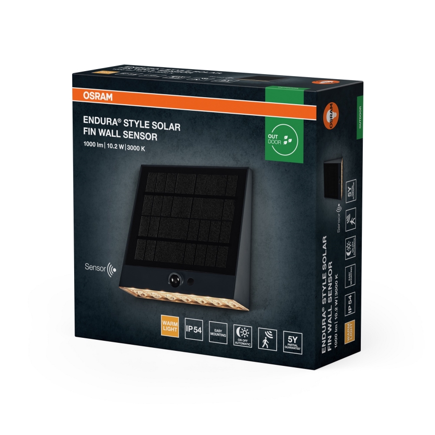 Osram - ENDURA STYLE aurinkokäyttöinen LED-seinävalaisin anturilla LED/10,2W/4,2V 2000 mAh IP54 antrasiitti