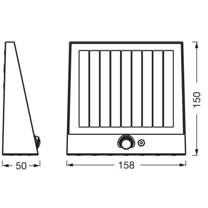 Osram - ENDURA STYLE aurinkokäyttöinen LED-seinävalaisin anturilla LED/10,2W/4,2V 2000 mAh IP54 antrasiitti