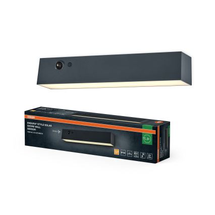 Osram - Aurinkokennolla varustettu LED-seinävalaisin anturilla ENDURA STYLE LED/12,4W/4,2V 2000 mAh IP54 antrasiitti