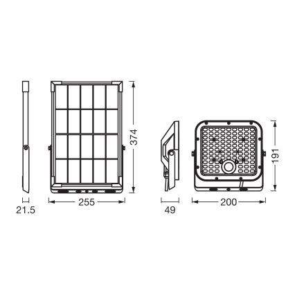 Osram - Himmennettävä LED-aurinkokäyttöinen valonheitin anturilla ENDURA LED/30W/6,4V 4000K IP65 musta + kauko-ohjain