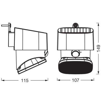 Osram - LED-aurinkokennolla varustettu seinävalaisin tunnistimella ENDURA STYLE LED/10,3W/4,2V 2000 mAh IP54 antrasiitti