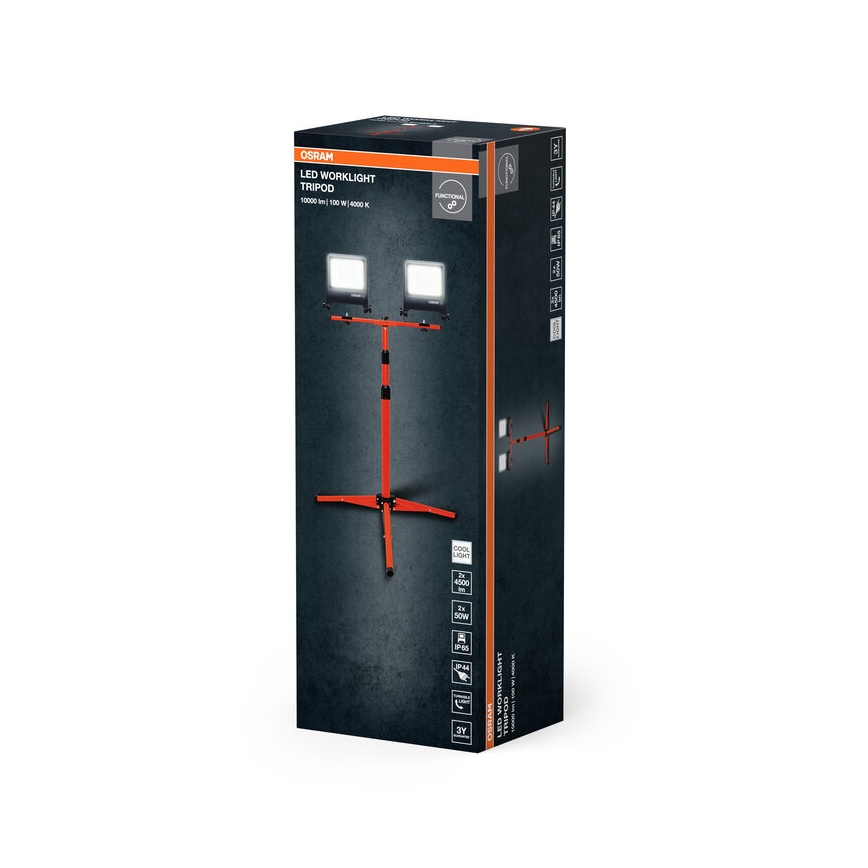 Osram - LED-heijastin TRIPOD-jalustalla 2xLED/50W/230V IP65