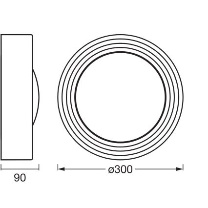 Osram - LED-himennettävä kattovalaisin ORBIS CONCRETE LED/13W/230V halkaisija 30 cm harmaa/betoni