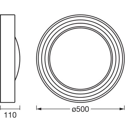 Osram - LED-himmennettävä kattovalaisin ORBIS CONCRETE LED/24,5 W/230 V Ø 50 cm harmaa/betoni