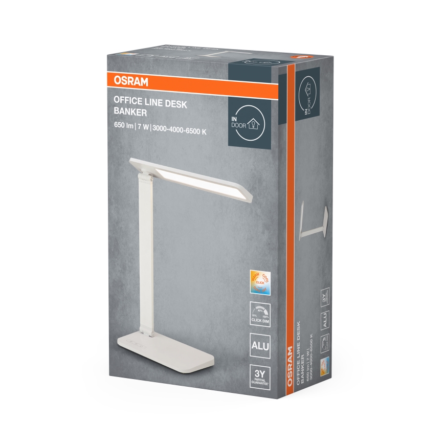 Osram - himmennettävä LED-pöytälamppu OFFICE LINE LED/7W/230V 3000/4000/6500K valkoinen